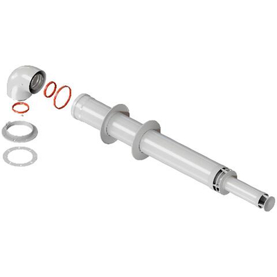 ROMMER Комплект дымохода АНТИЛЕД 60/100 - 1000мм (Bosch, Buderus, Navien S/C/E, Baxi ECO Nova/Classic, Baltur, Fondital) в комплекте фланец