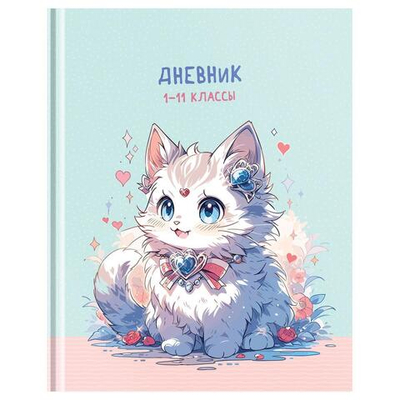 Дневник 1-11 кл. 40л. (твердый) "Cute cat" (BG)