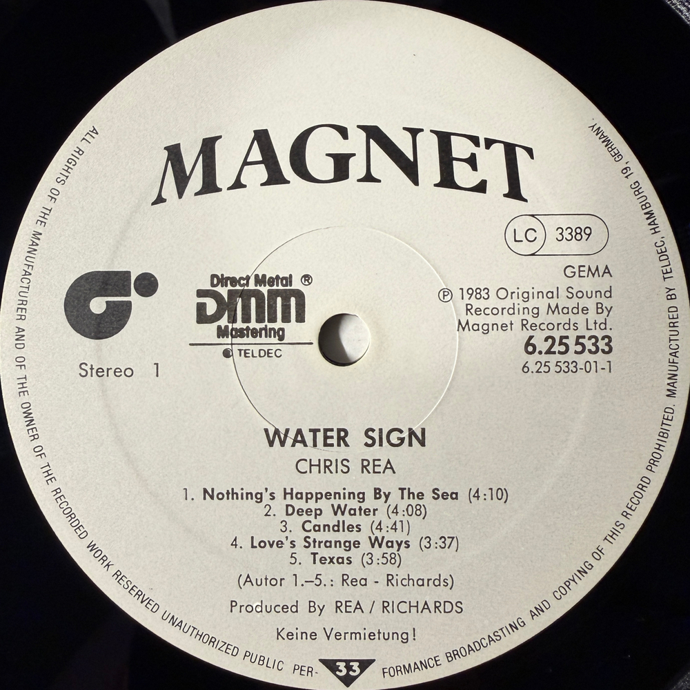 Chris Rea - Water Sign (Германия 1983г.)
