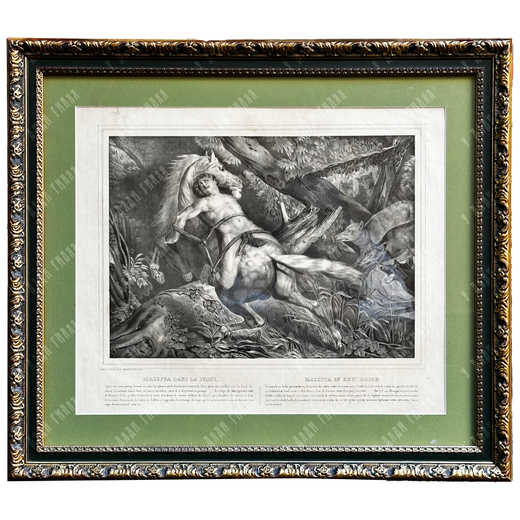 ЛУИ БУЛАНЖЕ. Мазепа в лесу. Литография. Париж. 1830