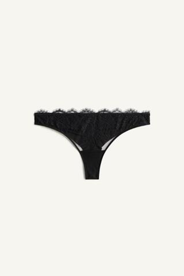 ZARA КРУЖЕВНЫЕ ТРУСИКИ - LIMITED EDITION , ЧЕРНЫЙ