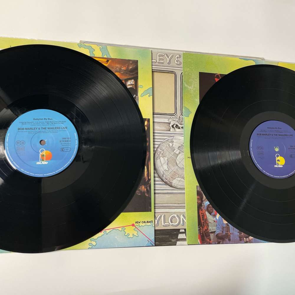 Винтажная виниловая пластинка LP Bob Marley and The Wailers, Babylon By Bus (Германия 1978)