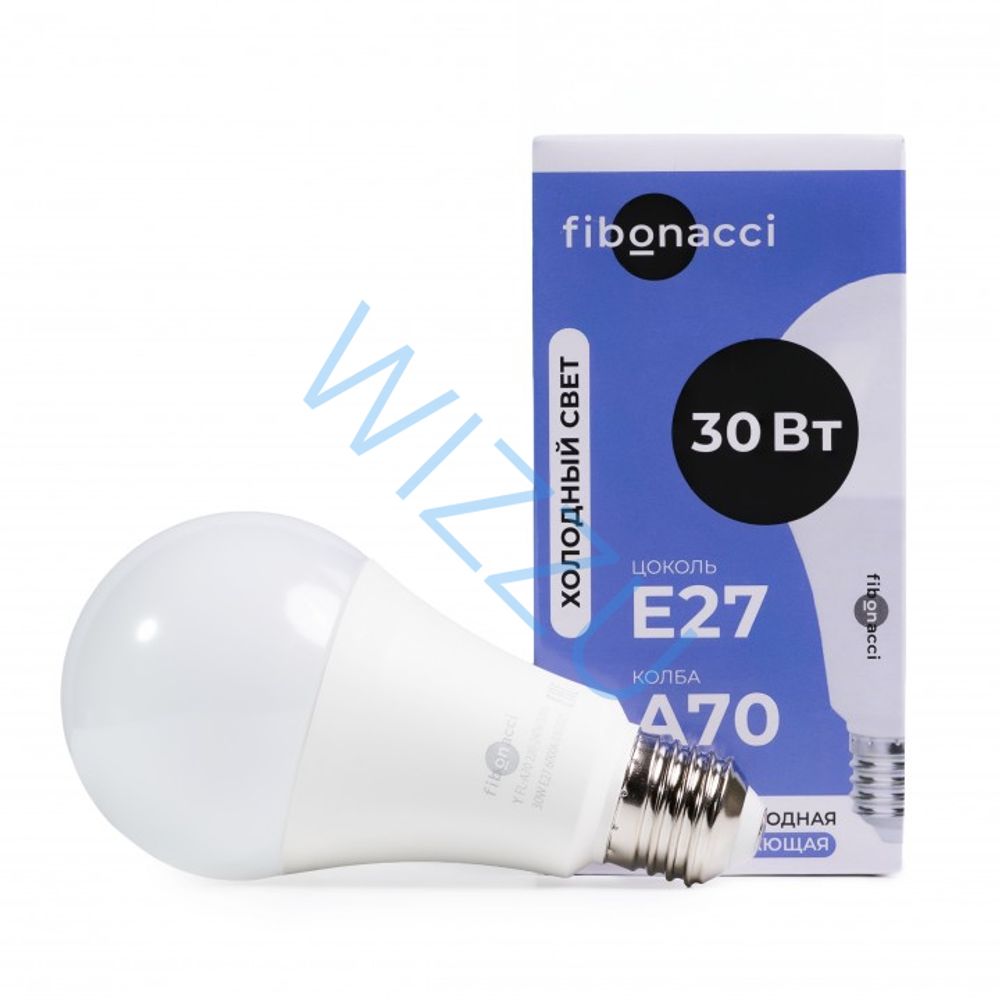 Fibonacci Светодиодная (LED) Лампа A70-30W/6000/E27 1сп/10шт (холодный свет)
