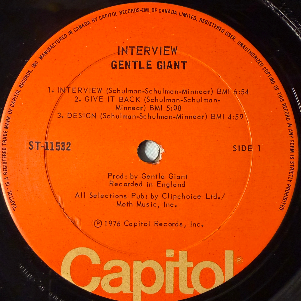 Gentle Giant ‎– Interview (Канада 1976г.)