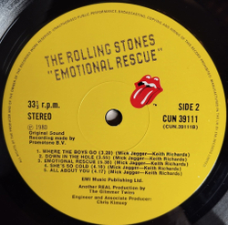 Винтажная виниловая пластинка LP The Rolling Stones Emotional Rescue (UK 1980)