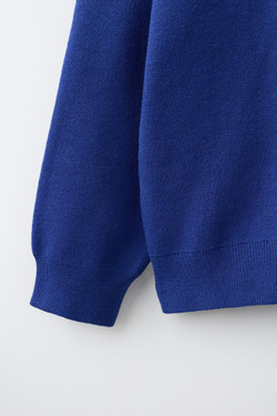 ZARA ОДНОТОННЫЙ СВИТЕР, ЯРКО-СИНИЙ