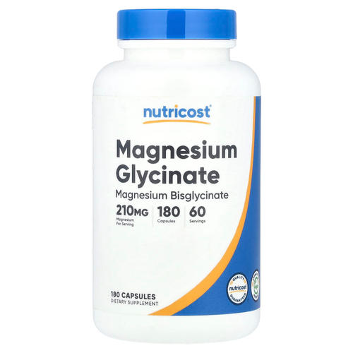 Nutricost, Глицинат магния, 180 капсул (70 мг на капсулу)