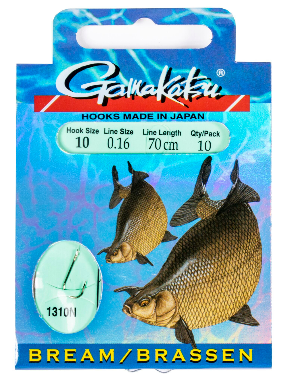 Крючки с поводком Gamakatsu BOOKLET BREAM 1310N разм. 10-0.18мм 70см 10шт.