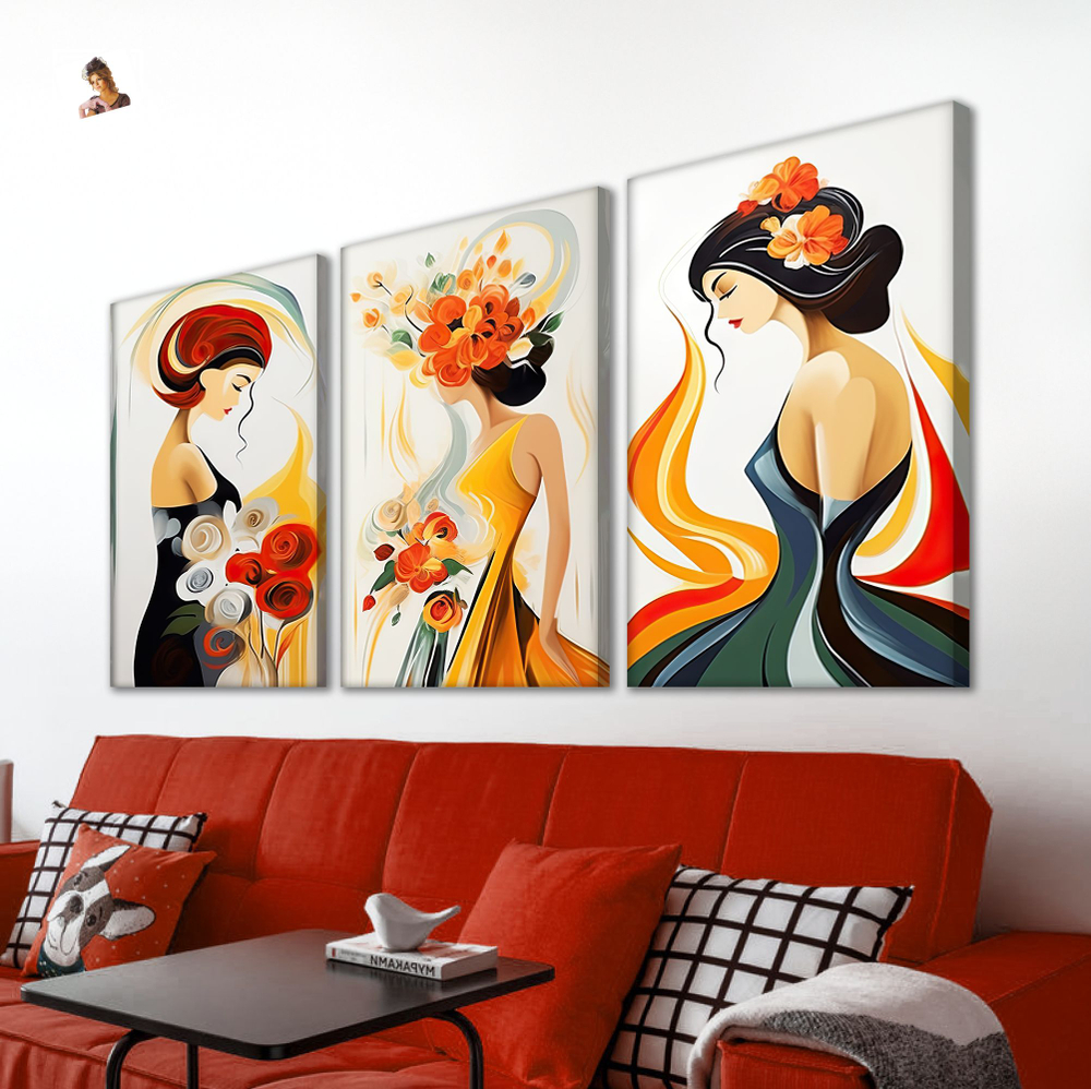 Картина karTTina "ОЧЕРТАНИЕ ЦВЕТОВ", 150 см х 70 см