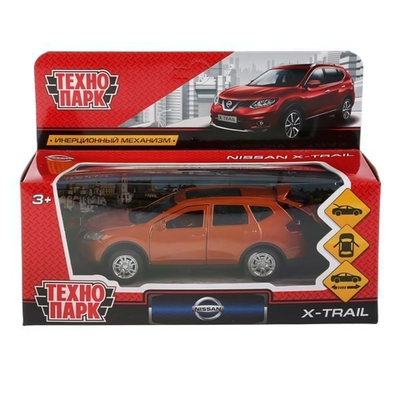 Модель ин. мет. "Nissan X-TRAIL" 12см, открыв. двери, золотой, в коробка X-TRAIL-GD (Технопарк)
