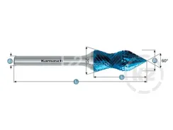 Комбинированная борфреза Karnasch Curve + Зенкер с вершиной 60°