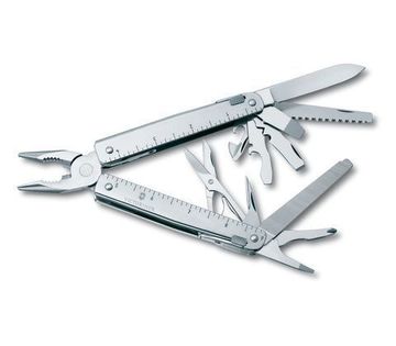 Мульти-инструмент VictorinoxМод. SwissTool X (лезвие pointed+напильник+ножницы)(115 мм)(чехол: кожа) - 27 функций