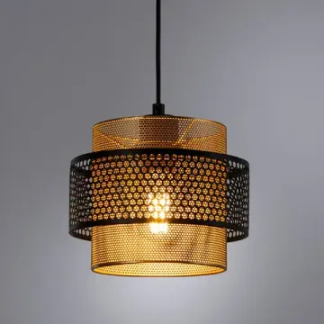 Подвесной светильник 1*Е27 A7069SP-1GO черный/ золото Grid Arte Lamp