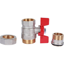 ROMMER Шаровой кран с американкой   3/4" ВН/НР, ручка бабочка