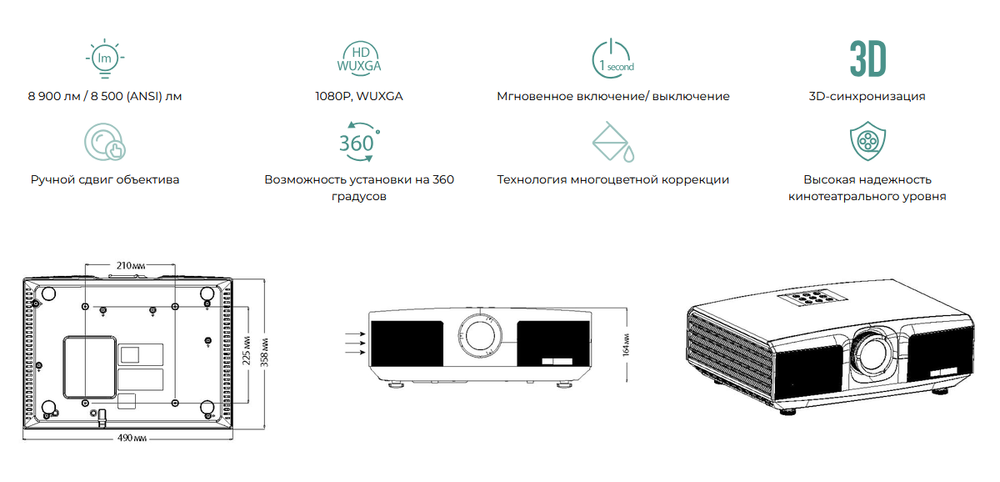 Проектор Appotronics AL-DU855A с объективом AL-DL123MA лазерный