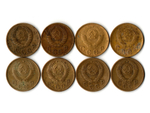 Набор 2 копейки ( 8 монет): 1938, 46, 48, 49, 52, 55, 56, 57 гг. СССР. Ранние советы