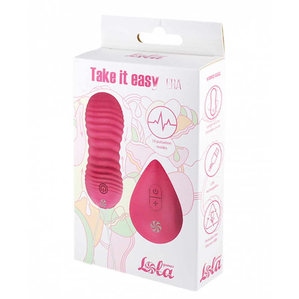 Розовые вагинальные виброшарики 8,3см с пультом ДУ Lola Games Take It Easy Era 9021-08lola
