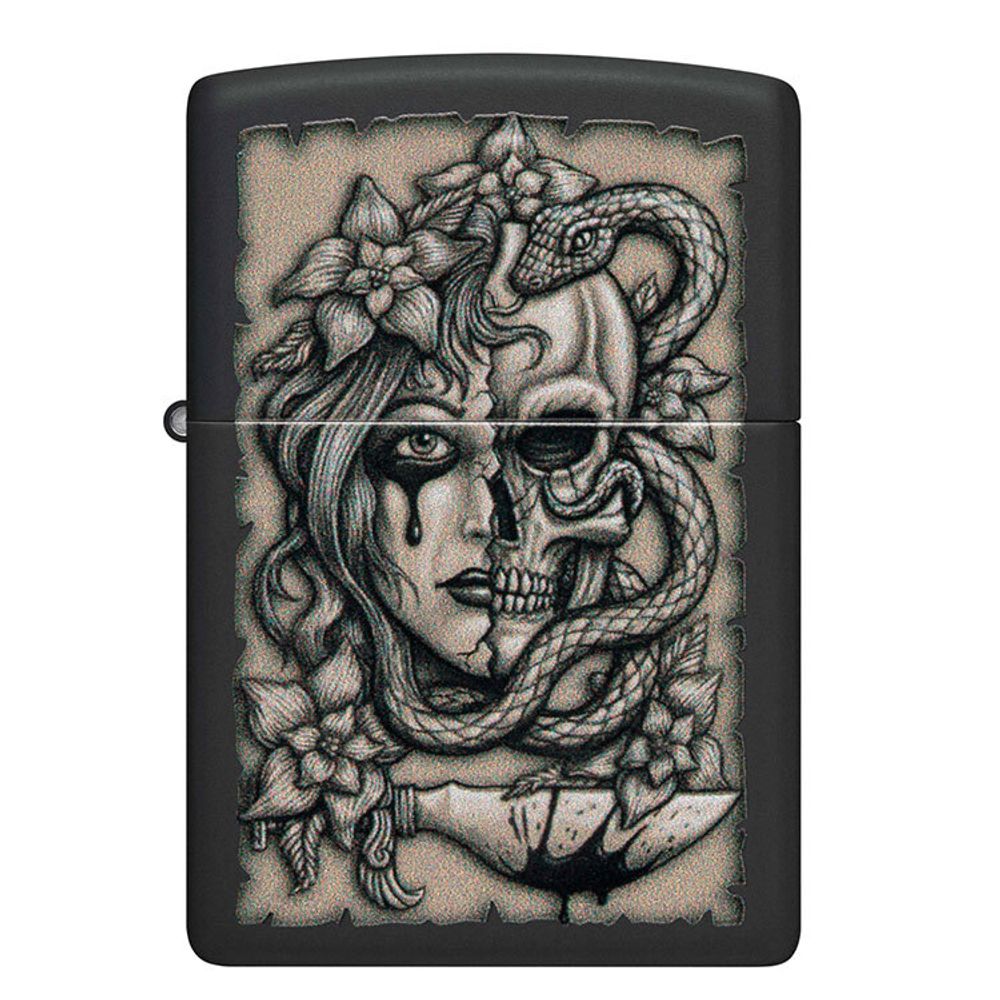 Зажигалка Zippo Gory Tattoo с покрытием Black Matte (48616)