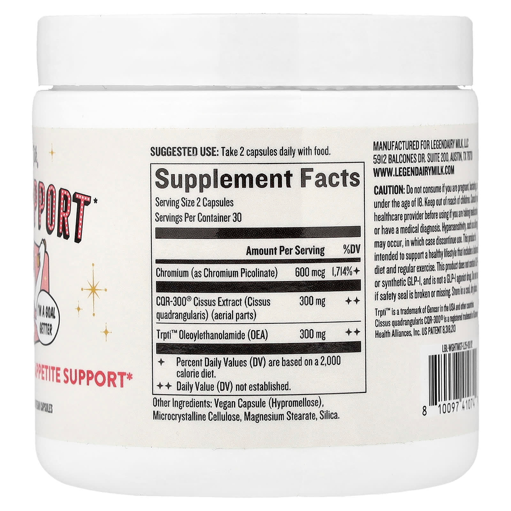 Legendairy Milk, GLP-1 Support, 60 веганских капсул