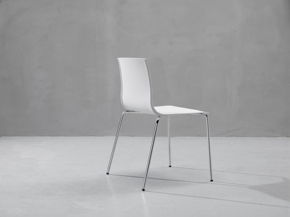 Стул пластиковый Scab Design Alice, хром, лен