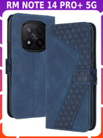Кожаный чехол-книжка для REDMI NOTE 14 PRO+ 5G с отделом для наличных, 3 слотами для карт и подставкой