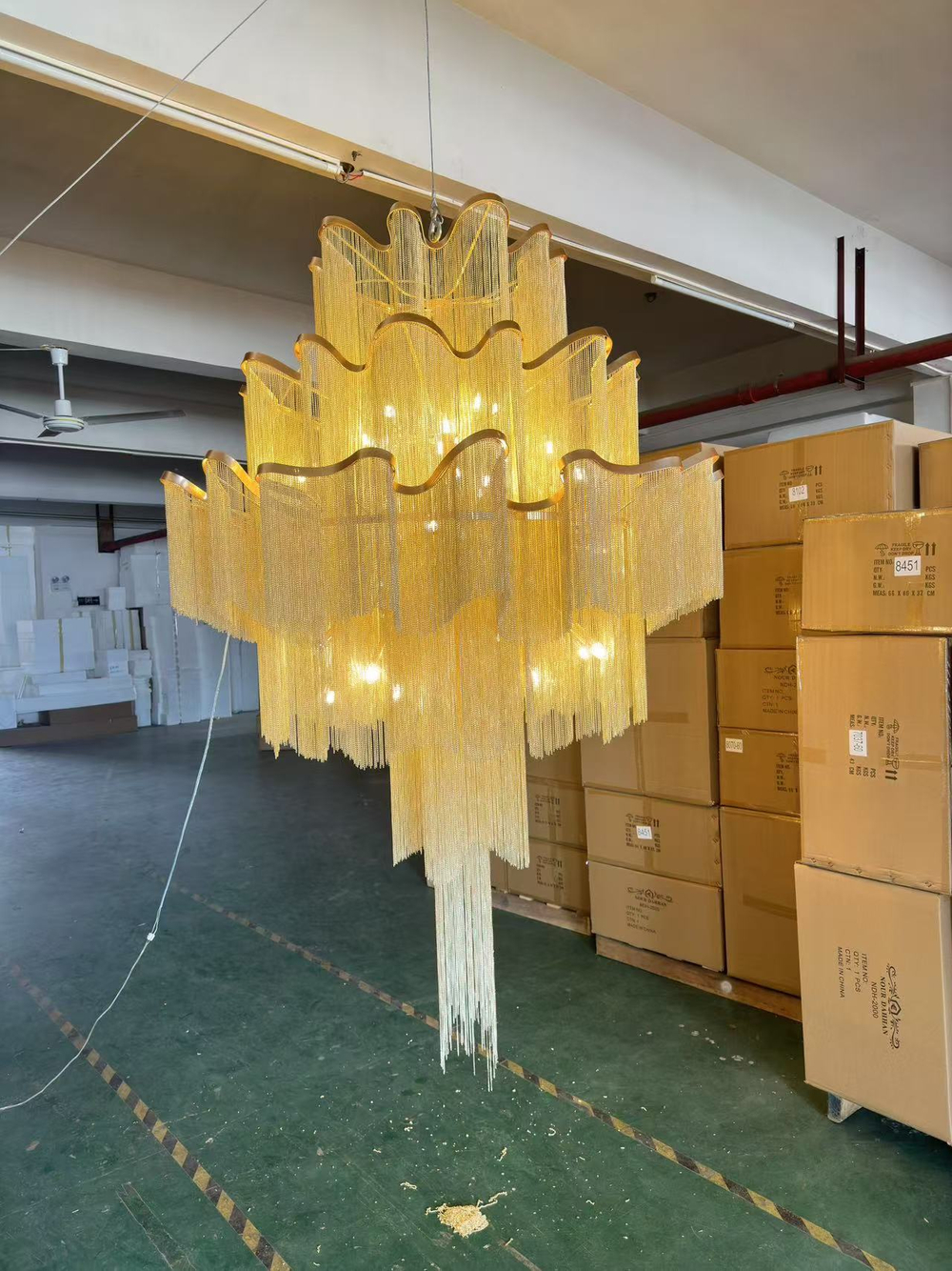Pendant design lamp Stream by Terzani Long (Gold)