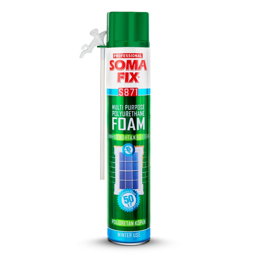 Пена монтажная SOMA FIX FOAM 750мл всесезонная до -15С 50л / S871 Пена монтажная SOMA FIX FOAM 750мл всесезонная до -15С 50л / S871