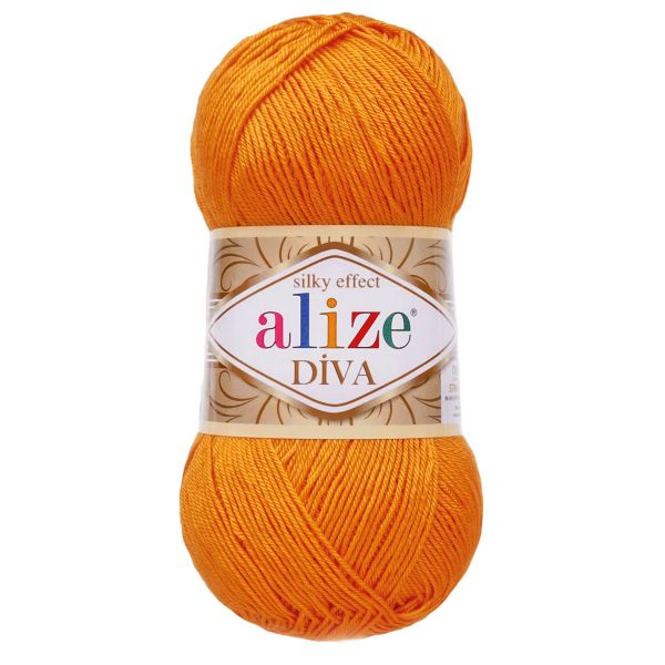 Пряжа Alize (Ализе) Diva / уп.5 мот. по 100 г, 350м, 120 оранжевый