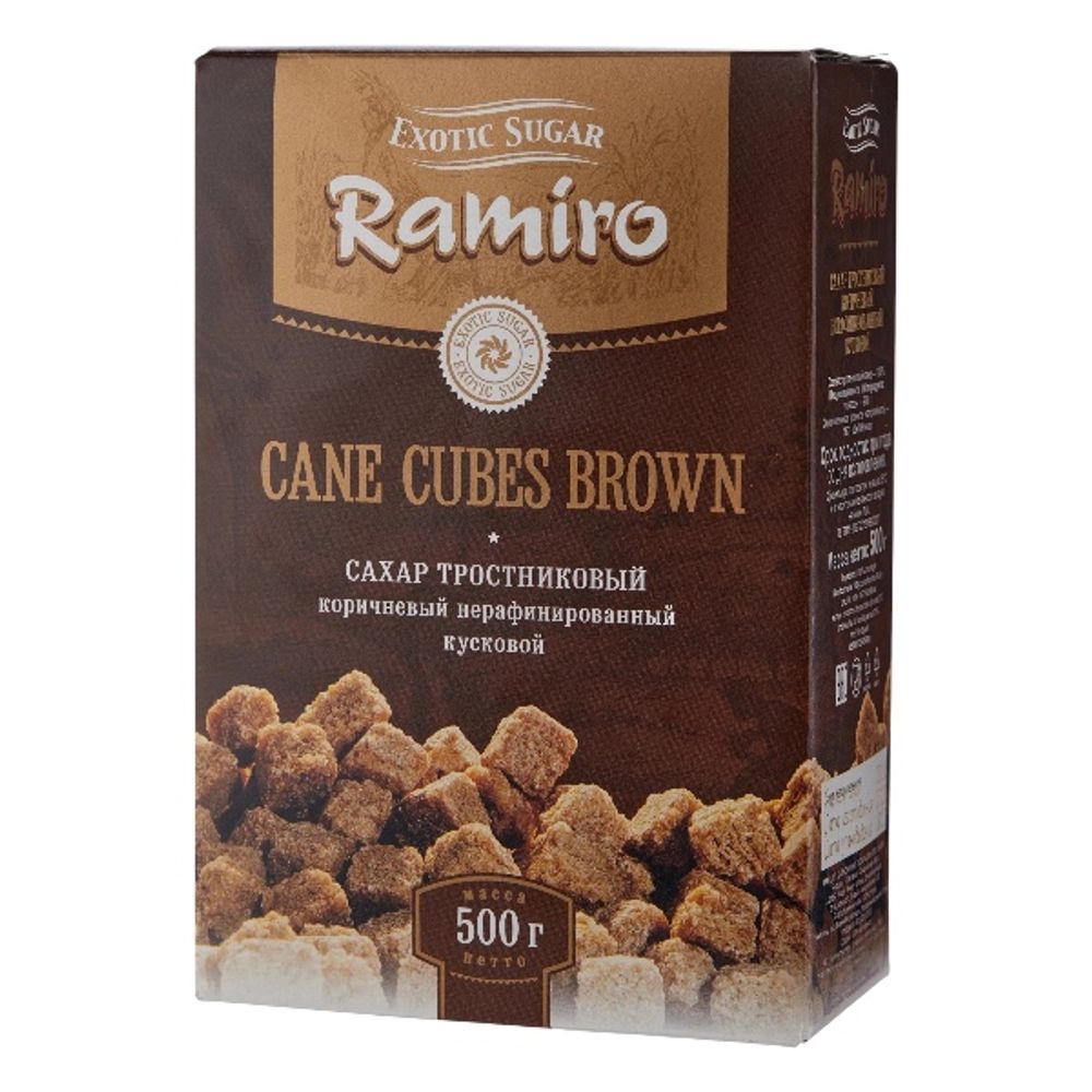 Сахар коричневый нерафинированный кусковой "Ramiro" 500г х 8 (картон)
