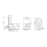 Унитаз напольный Grossman GR-4458BMSQ (640х360х835) безободковый,черный матовый с тонкой крышкой,микролифт,смыв торнадо,2 места