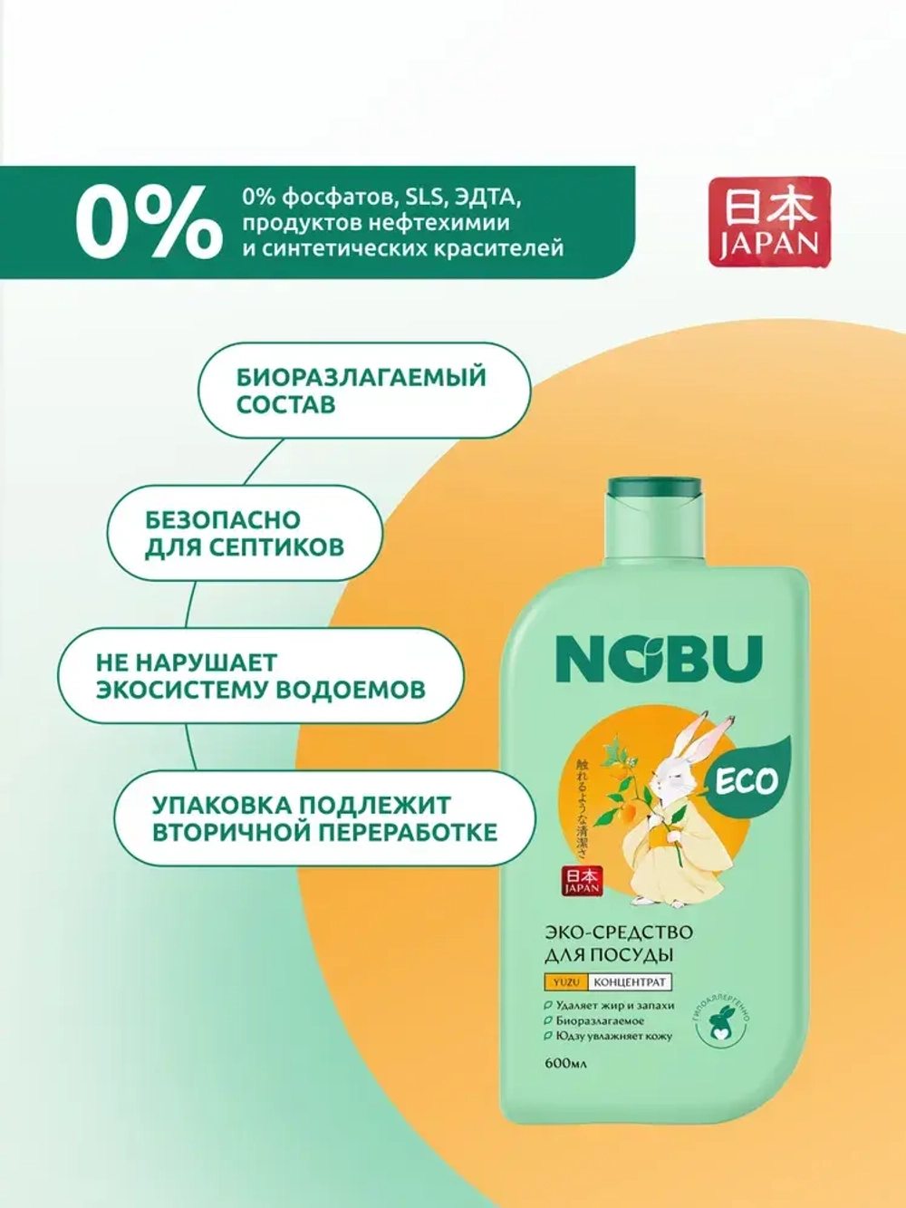 Моющее средство для посуды Nobu с Юдзу 600 мл