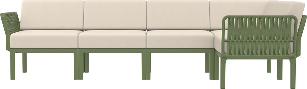 Комплект пластиковой мебели Siesta Contract Portofino Lounge Corner, оливковый, бежевый