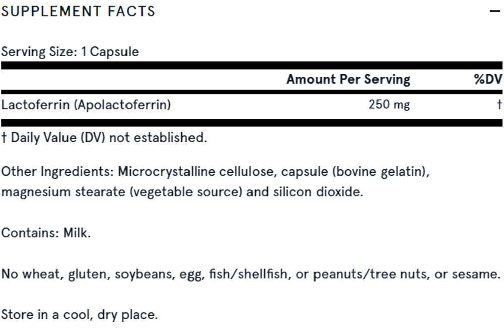 Lactoferrin 250 мг 30 капсул Jarrow Formulas