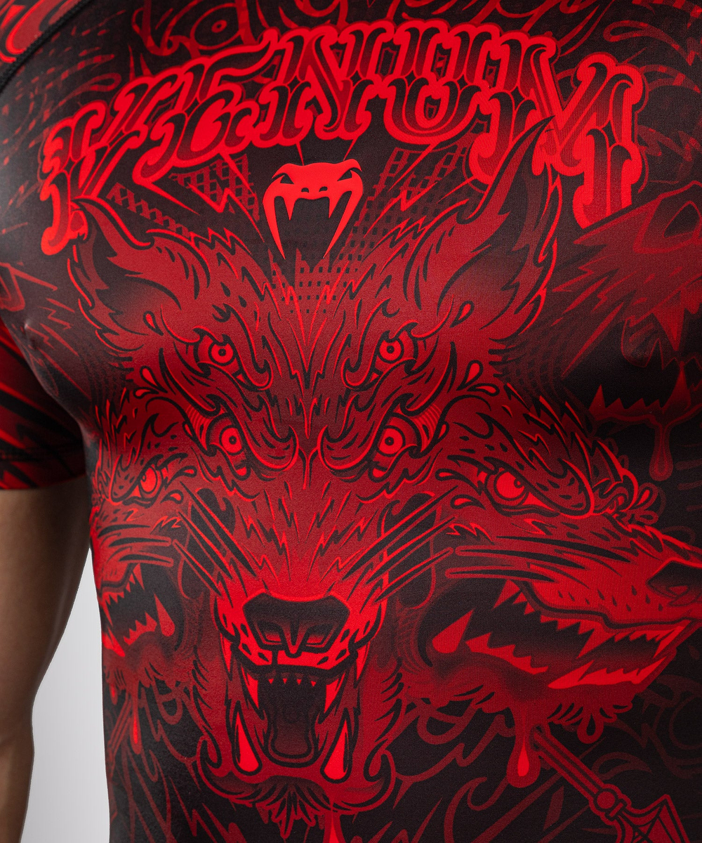Рашгард Venum Wolf Atak Black/Red S/S