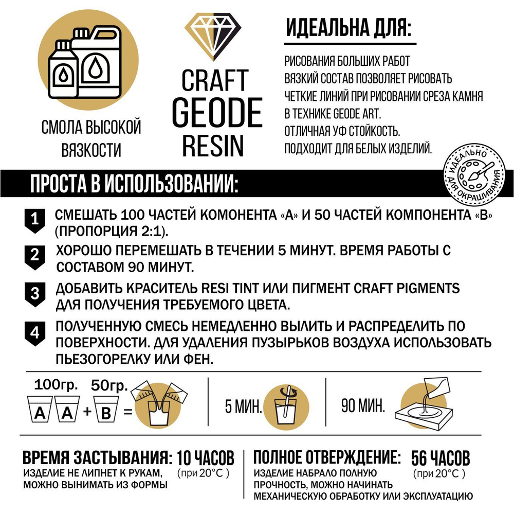 Эпоксидная смола для рисования Craft GEODE Resin (Вязкая)