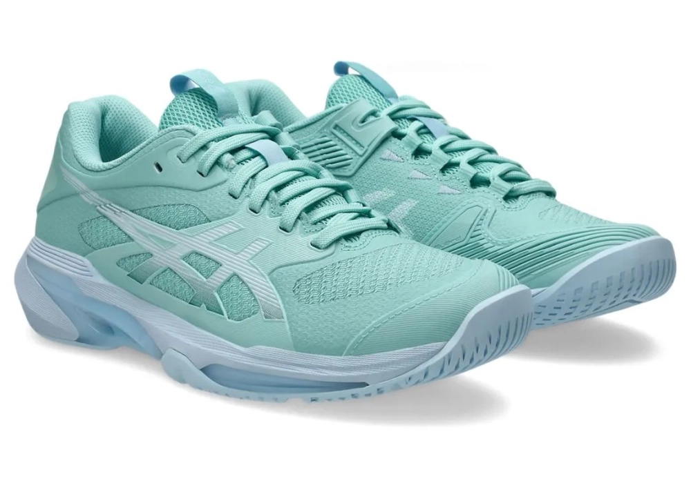 Женские теннисные кроссовки Asics Solution Speed FF 4 - oasis green/light blue
