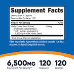 Nutricost, Белая фасоль, 6500 мг, 120 капсул