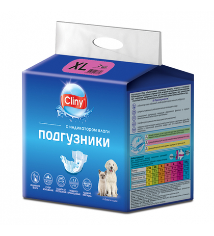 CLINY Подгузники для собак 15-30 кг размер XL (7 штук)