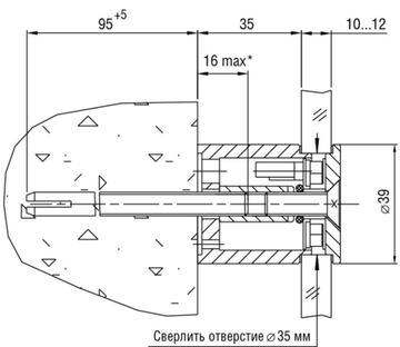 Держатель для светодиодной матрицы 7.102 для подсветки стекла/оргстекла