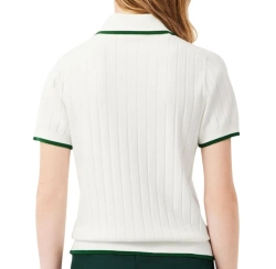 Женское теннисное поло Lacoste Short Sleeved Collar Golf Sweater - flour/green