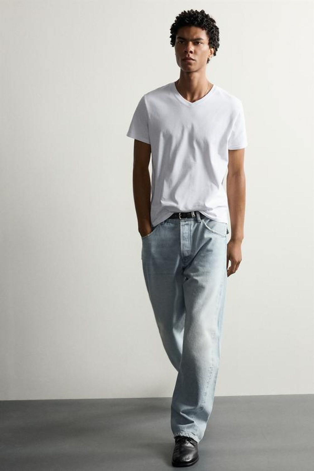 ZARA ДЖИНСЫ LOOSE FIT С ПОВОРОТНЫМИ ШВАМИ, ГОЛУБОЙ