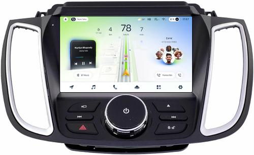 Магнитола для Ford Kuga 2 2017-2019 (SYNC 3, рамка с кнопками тип 1) - Teyes CC4L-DTS монитор 9" IPS, Android 14, Быстрая, Snapdragon 662, CarPlay, 4G SIM-слот