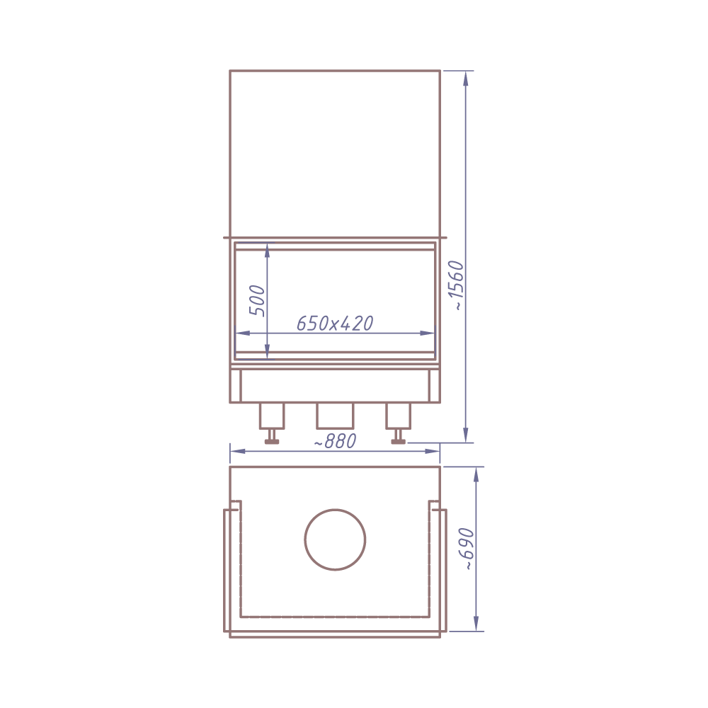 КАМИННАЯ ТОПКА 3VF 650W (STAV)