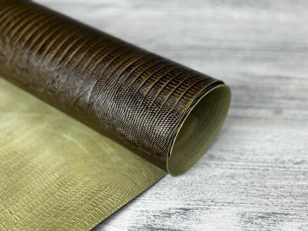 Лизард цв. Оливковый / Lizard Lux Verde Oliva, толщ. 0,6-0,7 мм, натуральная кожа
