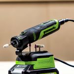 Гравер акк. Greenworks G24RT, 24V, б/щет, 6500–35000 об/мин, цанги 2,4/3,2мм, оснастка 52 шт,1х2Ач,ЗУ,сумка,кор (3200807CUA)