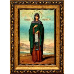 Елизавета Чудотворица, игумения Константинопольская. Икона на холсте.