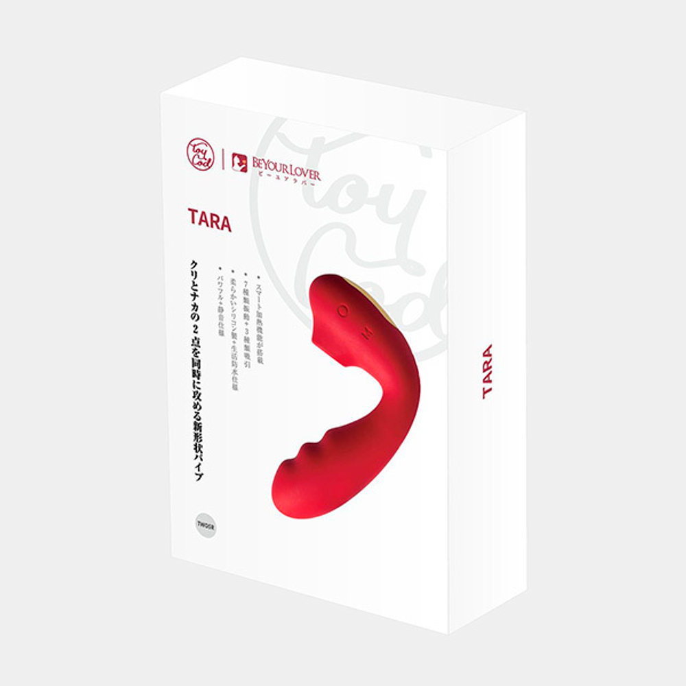 Красный вибратор 13см с вакуумной стимуляцией и нагревом BeYourLover Tara Red TW05R