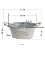 Винтажное металлическое овальное кашпо 37*15,5 см