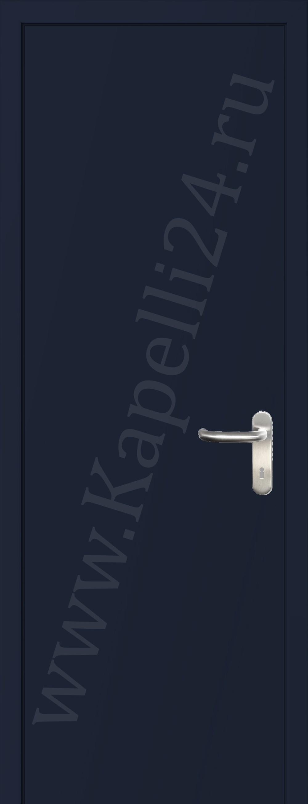 Дверь влагостойкая пластиковая KAPELLI multicolor ДГ RAL 5011 Стальной синий + коробка