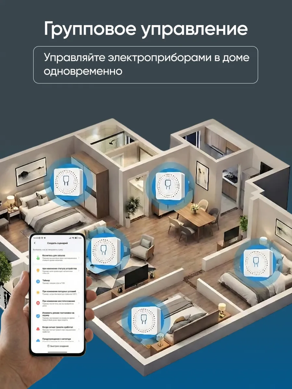Умное реле Wi-Fi 16А